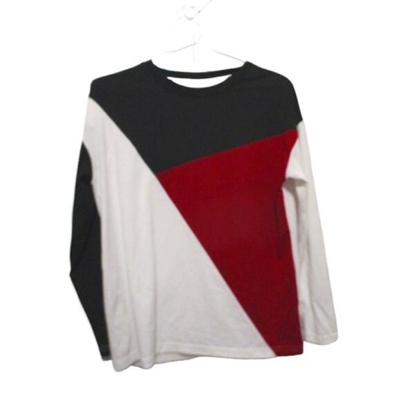 🔺 Colorblock Long Sleeve Shirt – Geometric Minimalist 🔺 - Picture 1 of 6